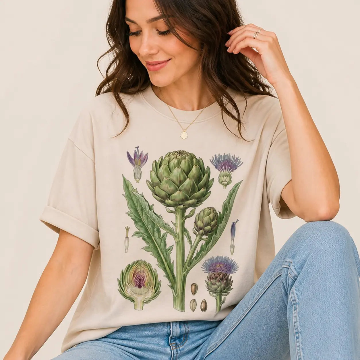 Botanical Artichoke Garden Graphic Tee