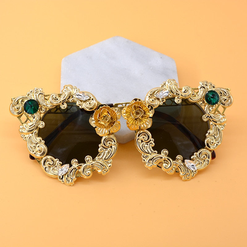 Cat Eye Sunglasses - Gold