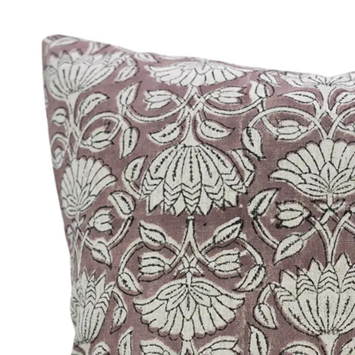Handcrafted Blcok Design Print Viscose Linen Pillow Cover - Ulta Kamal
