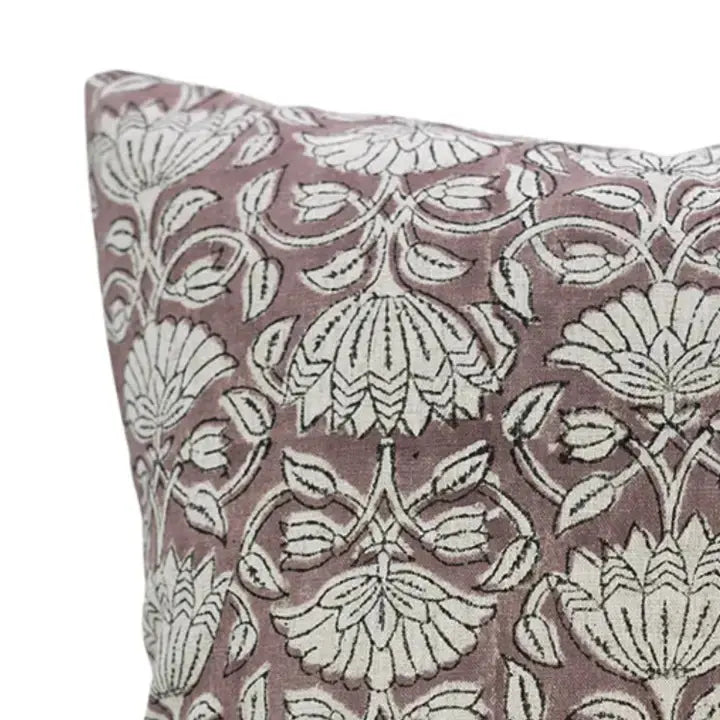 Handcrafted Blcok Design Print Viscose Linen Pillow Cover - Ulta Kamal