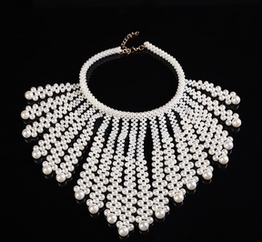 Heavy industry pearl shawl layered tribal wind hollow woven sexy body chain