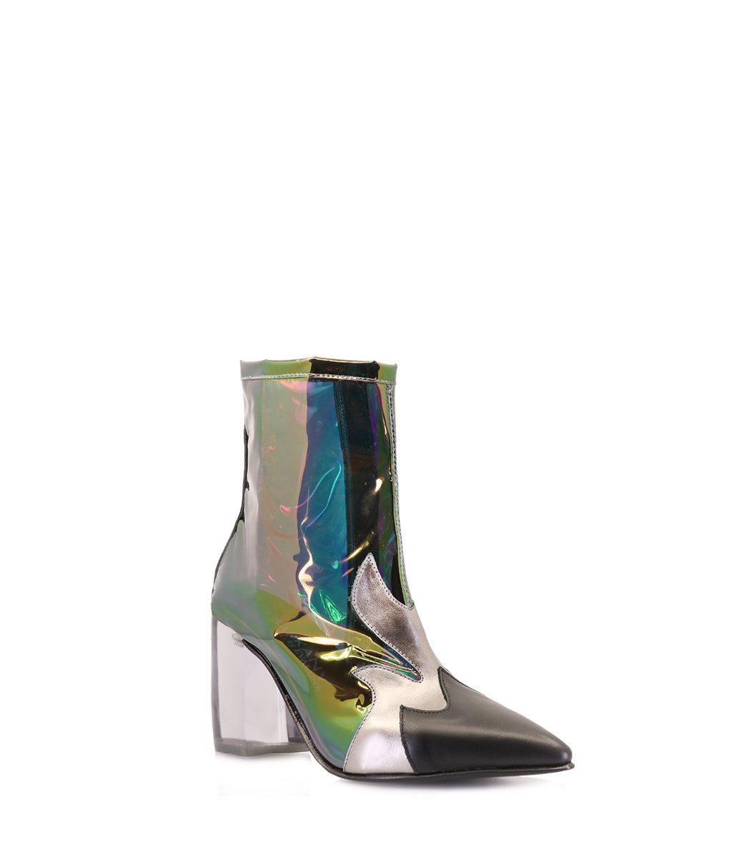 Stylish Metallic Block Heel Booties Tour