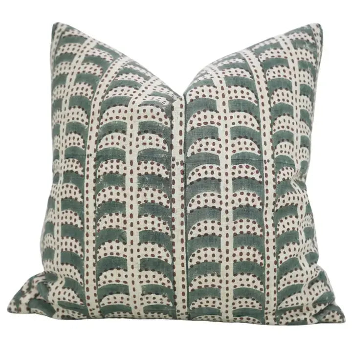 Classic Hand Block Design Viscose Linen Pillow Cover - Garud