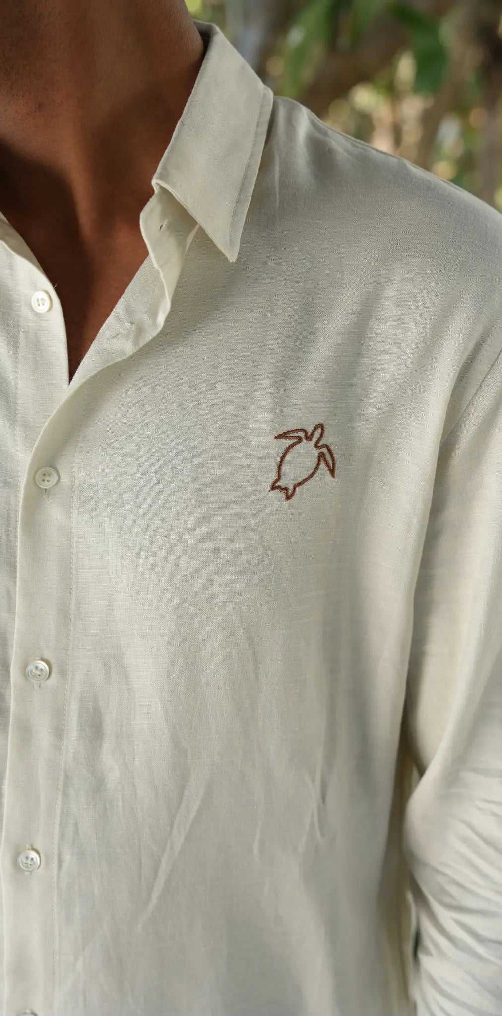 Careya Linen-blend Embroidered Button-down Shirt