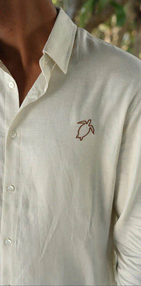 Careya Linen-blend Embroidered Button-down Shirt