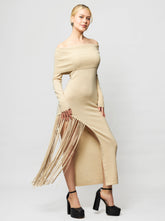 Peris Off-Shoulder Cashmere Maxi Dress