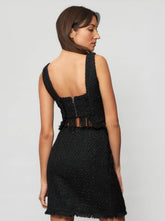 Tia Shimmering Tweed Bouclé Crop Top