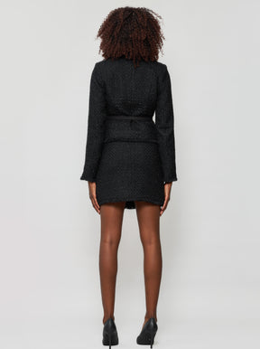 Tia Shimmering Tweed Bouclé Crop Jacket