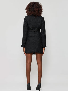 Tia Shimmering Tweed Bouclé Crop Jacket