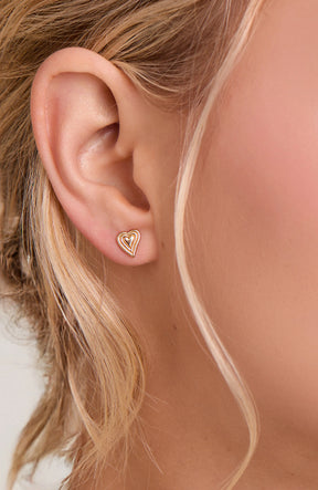 Emanate Love Heart Stud Earrings