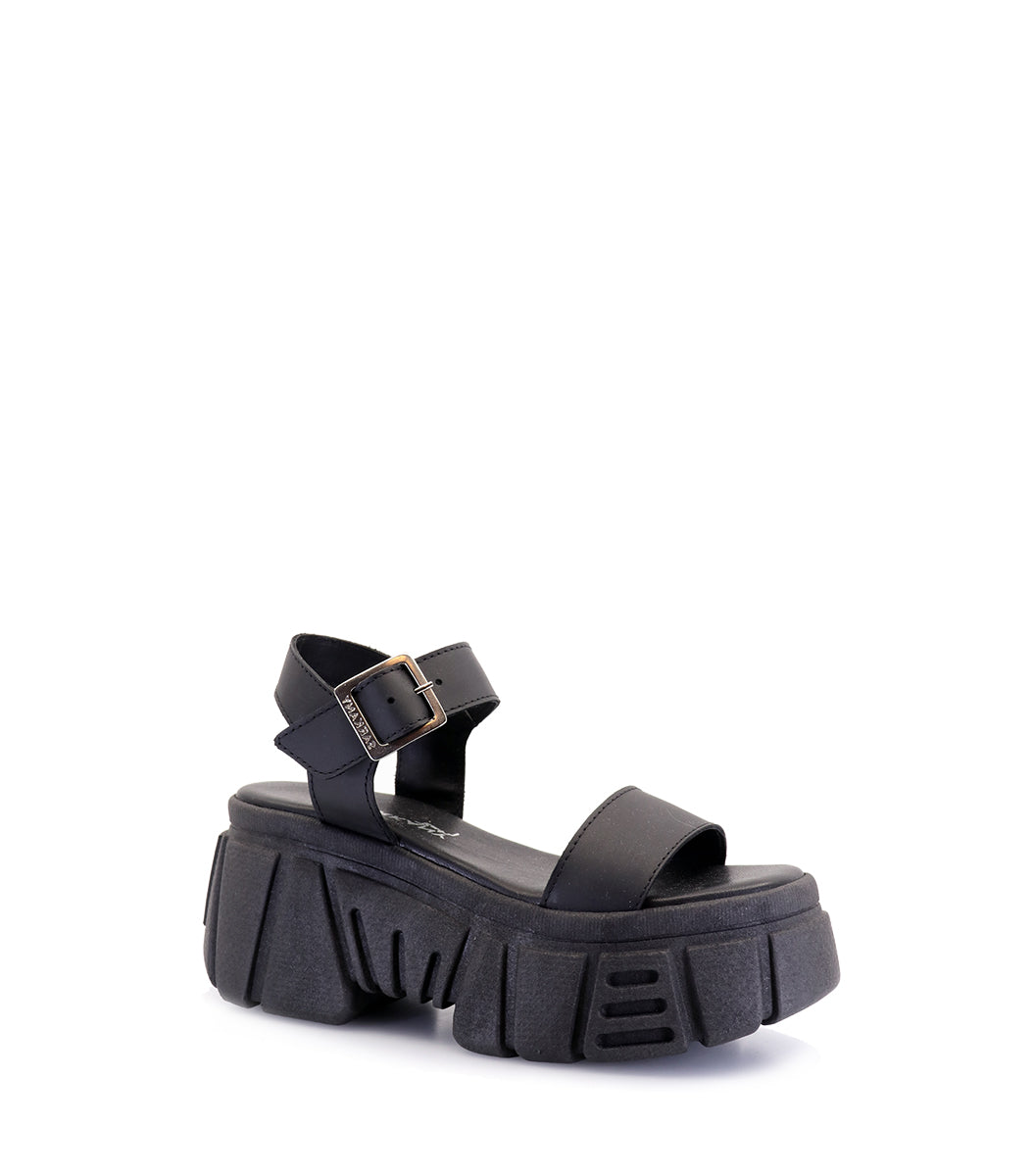 Stylish Black Eco-Leather Platforms Jochu