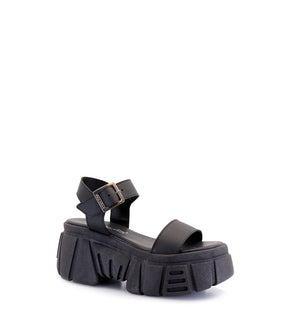 Stylish Black Eco-Leather Platforms Jochu