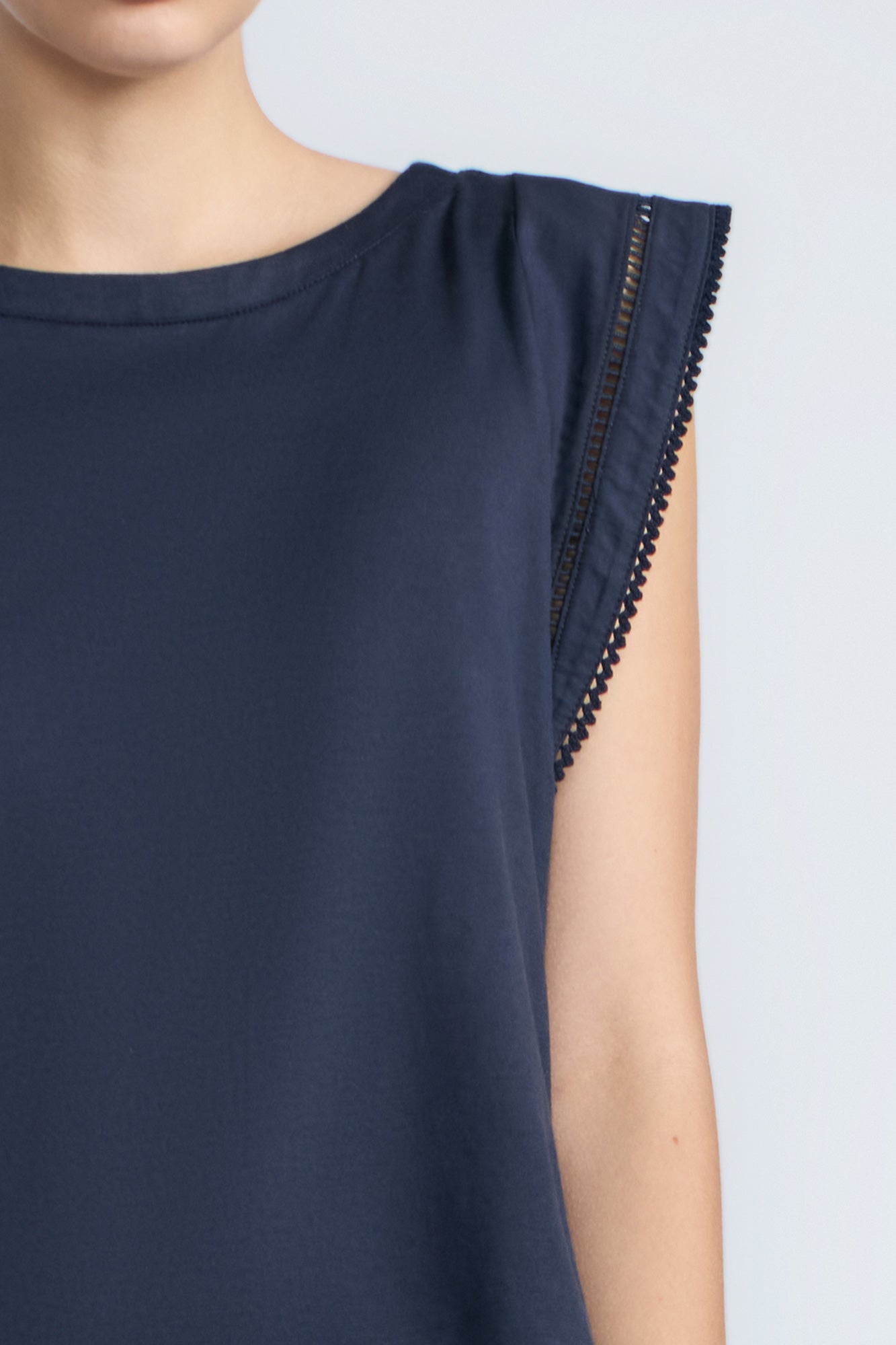 Regina Pima Cotton Knit Top | Navy