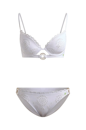 Broderie Bikini Brief White