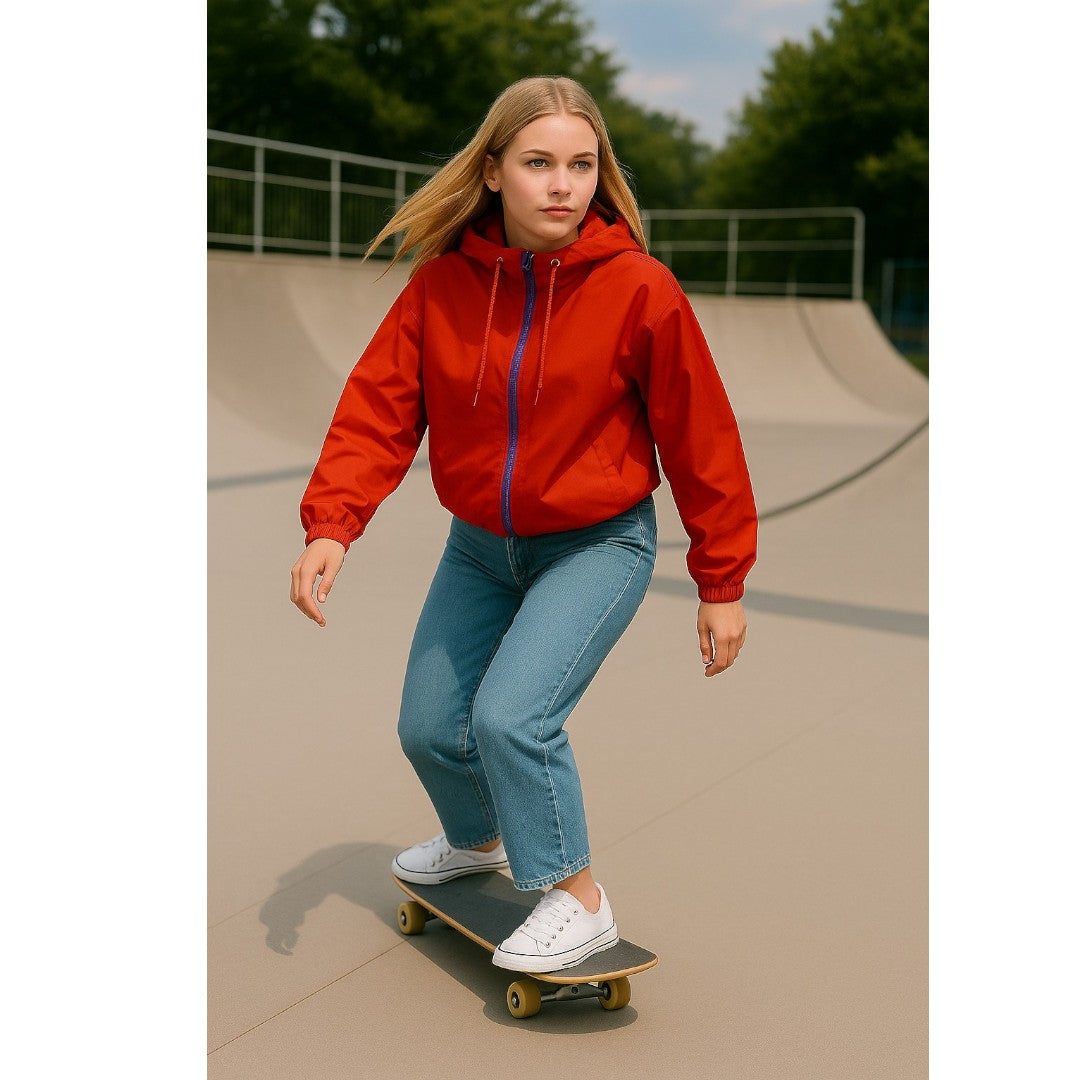 Windbreaker Nomad Red with Oversize Sleeves