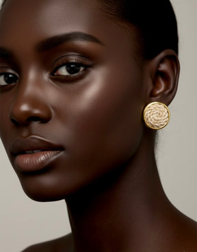 Lifungo Marachi Weave Brass Stud Earrings