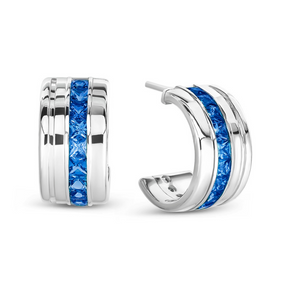 Digi Earrings In Sterling Silver With Sapphires