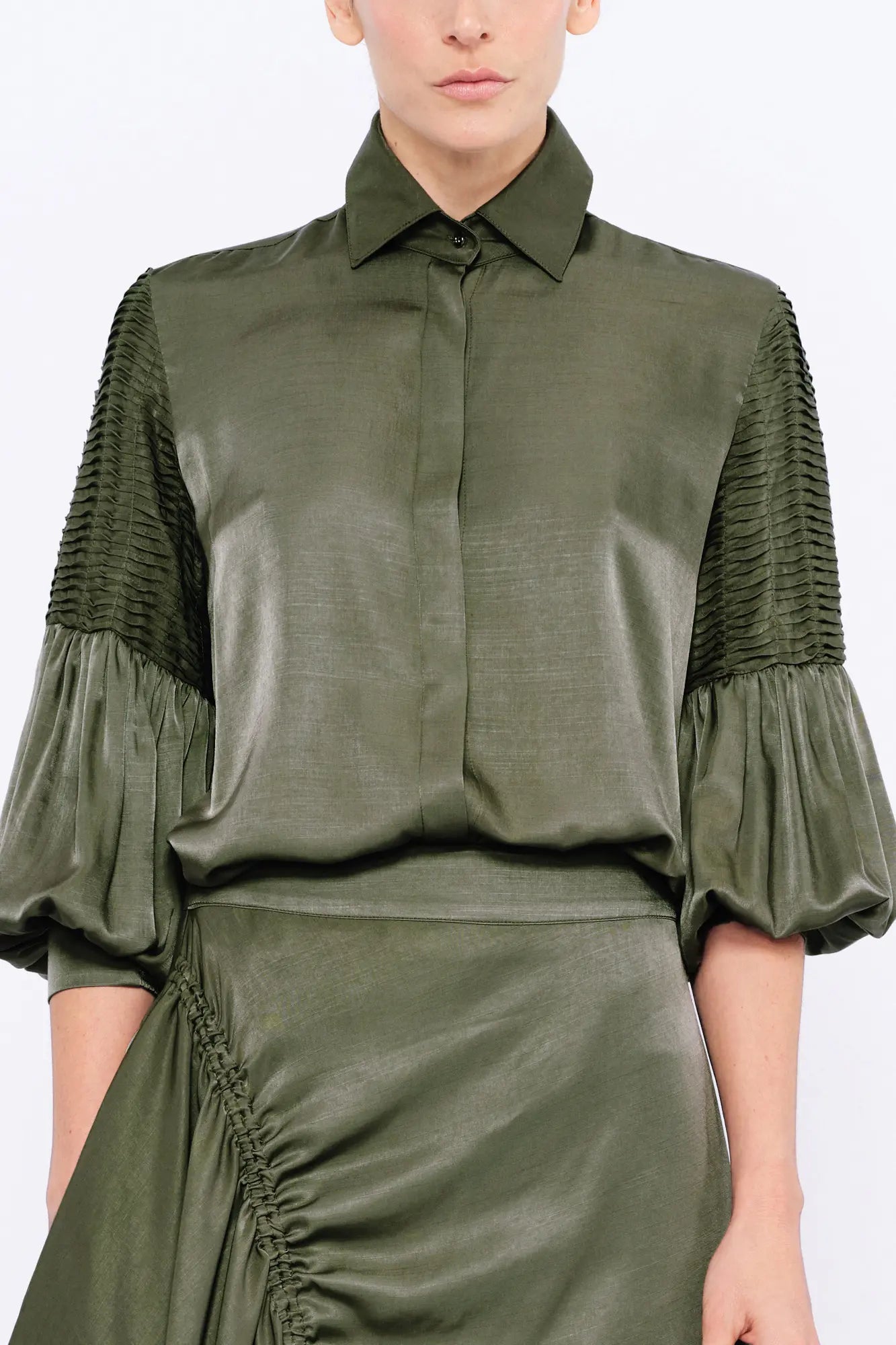 Tilsa Artisan Detail Blouse | Olive