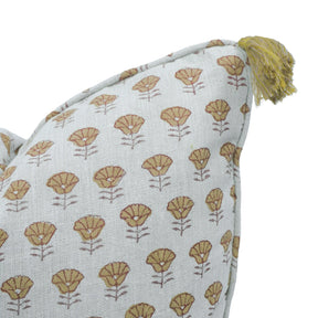 Artisan Mustard Thick Linen Tassel Cushion Cover for Sofa - Kohinoor