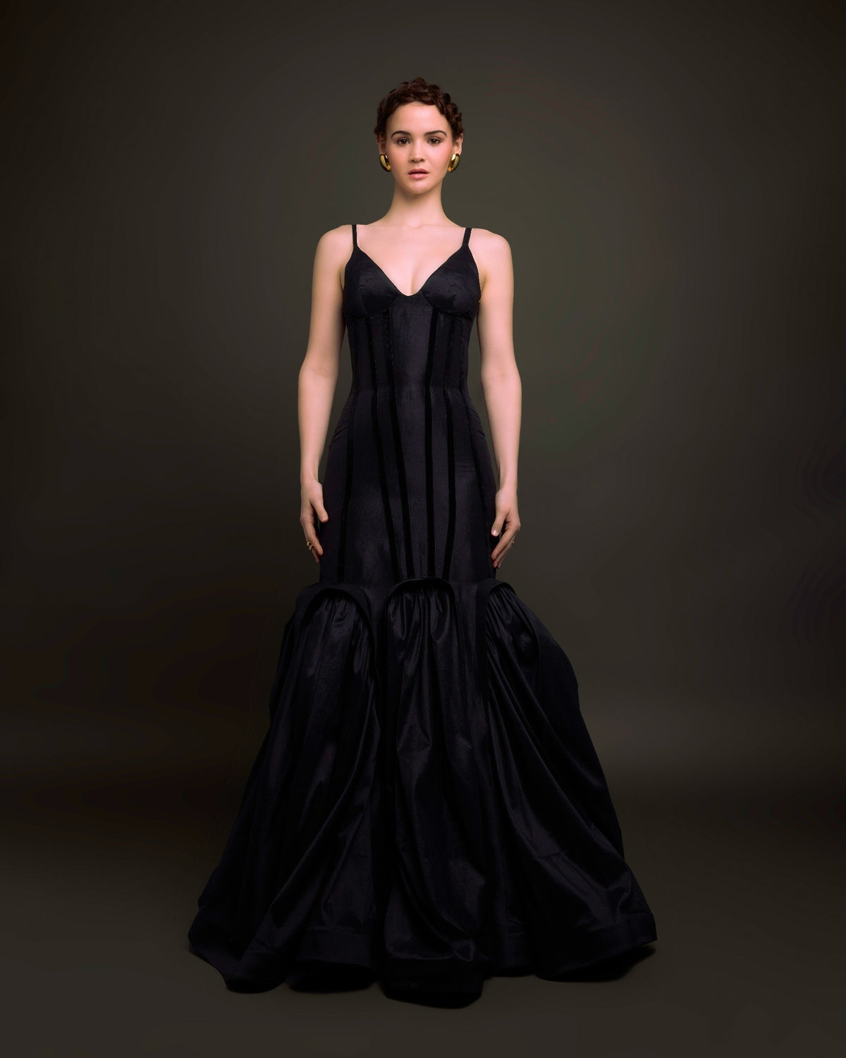 Blessing Silk & Velvet Corset Gown
