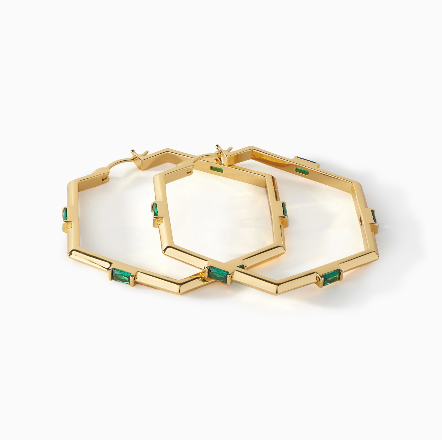 The Claire Hexagon Hoop Earrings - Large