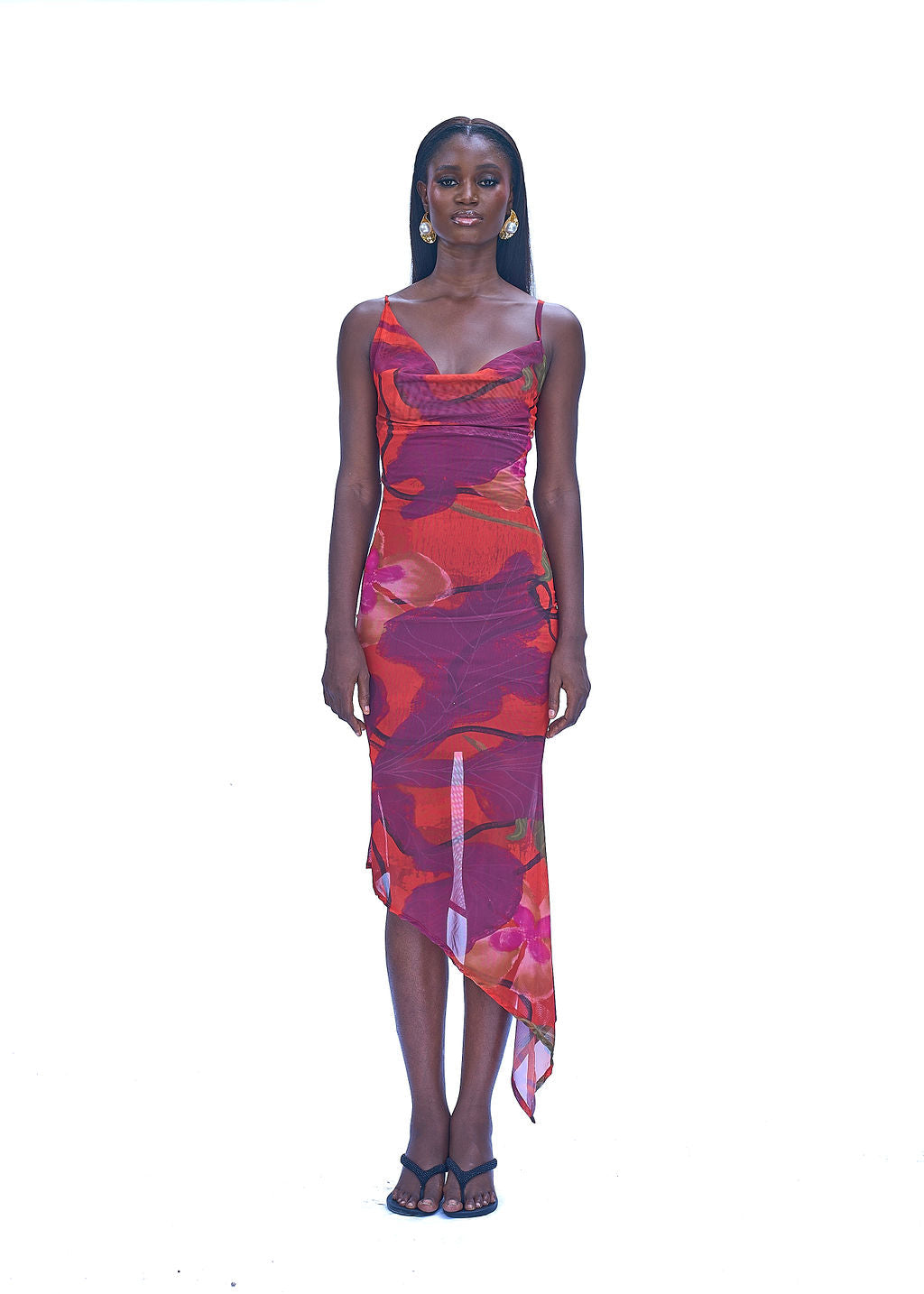 CHAY MESH DRESS  - ORANGE CALA