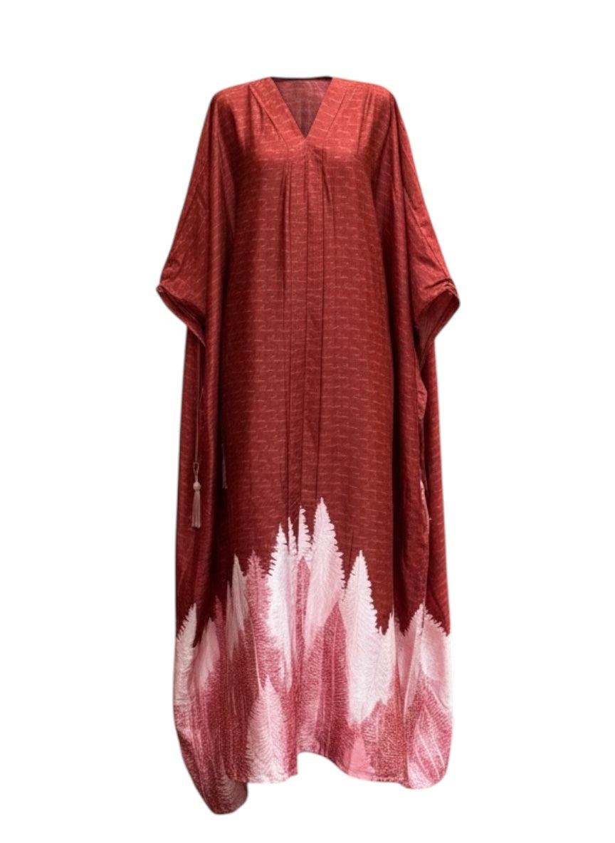 SURI SILK KAFTAN-RED