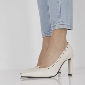 Eco-Friendly Green Pumps with Chic Stitching Fran