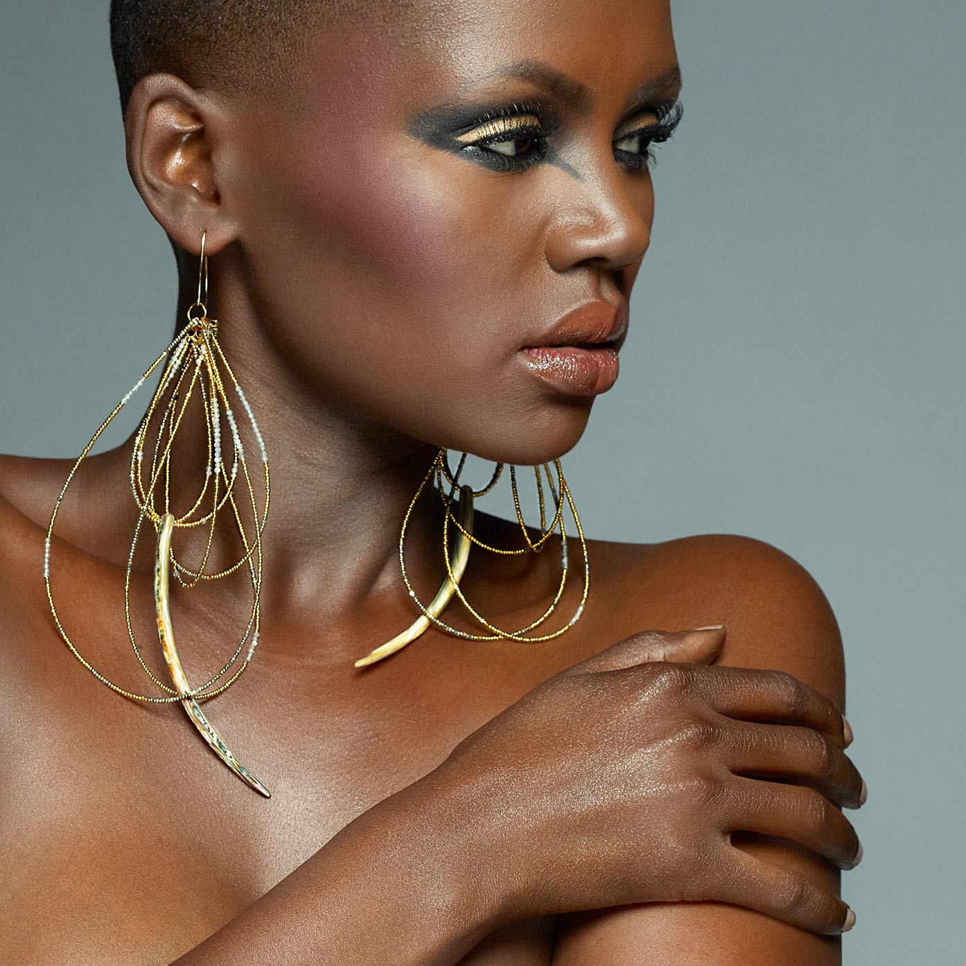 Canens Enchanted Gold Statement Earrings