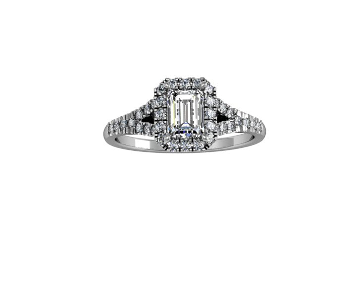 Emerald Diamond Love Ring