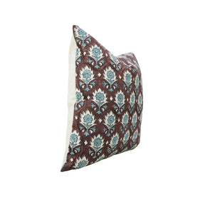 Indian Block Print Design Viscose Linen Pillow Cover - Kusum