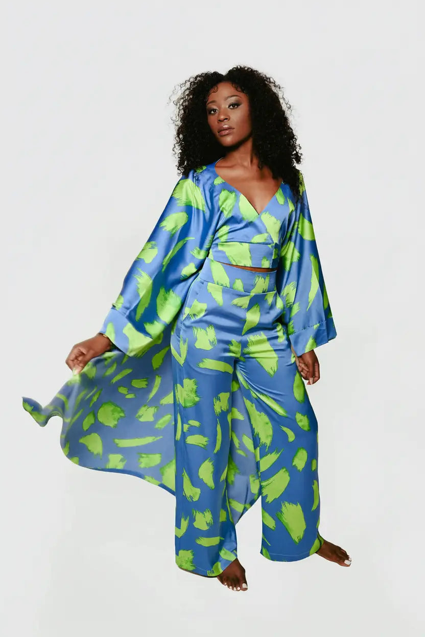 Amari Luxe Brushstroke Satin Set