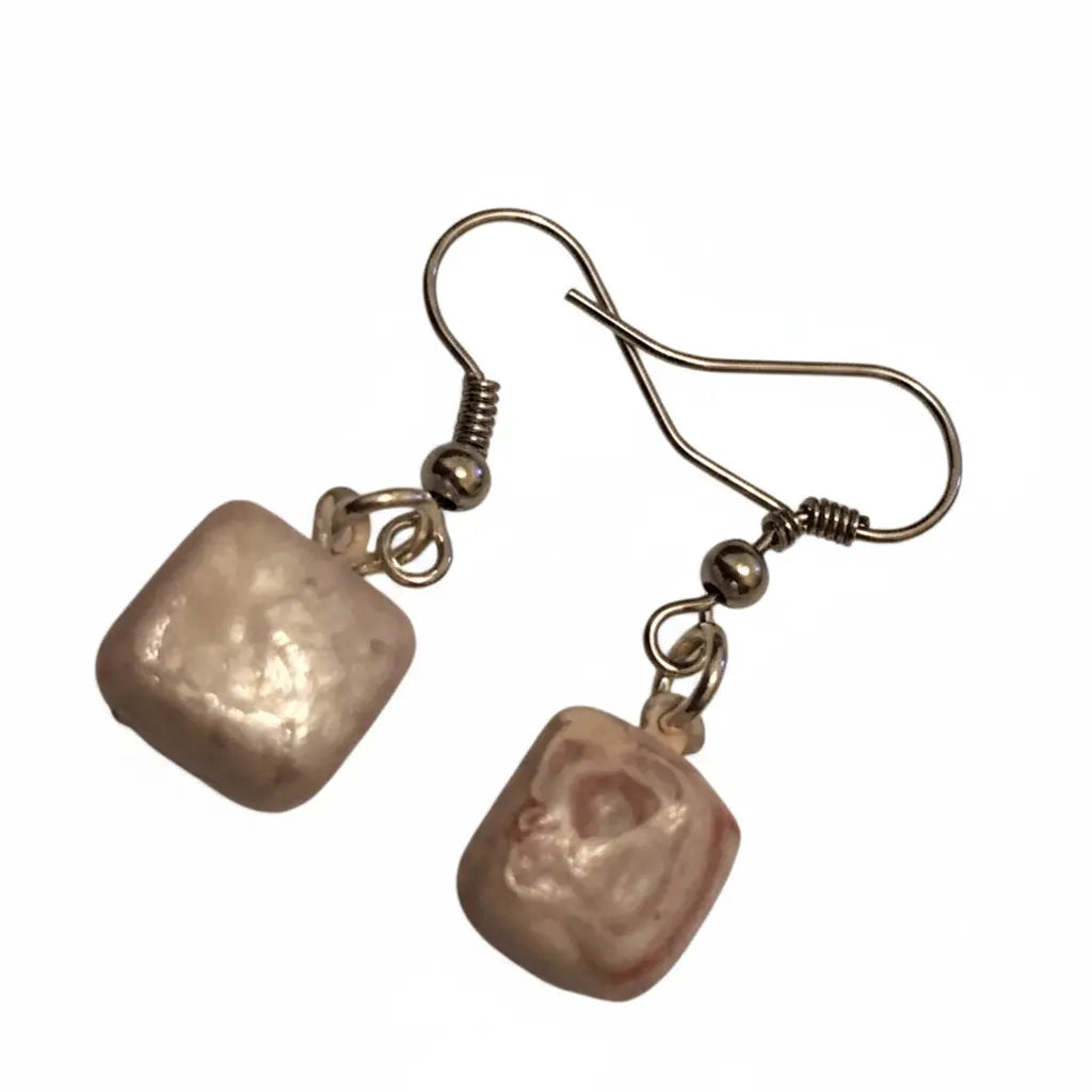 Aurore Hand-painted Square Ceramic Earrings
