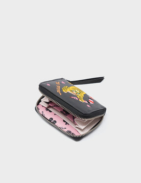 Frodo Leather Zip Around Wallet - Tiger and Snake Embroidery