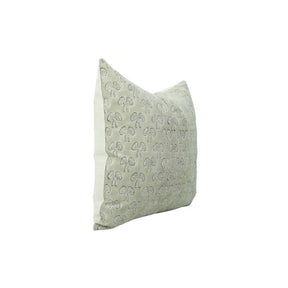 Boho Hand Block Printed Pure Linen Pillow Cover- Mushroom