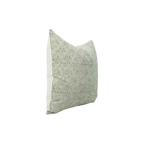 Boho Hand Block Printed Pure Linen Pillow Cover- Mushroom