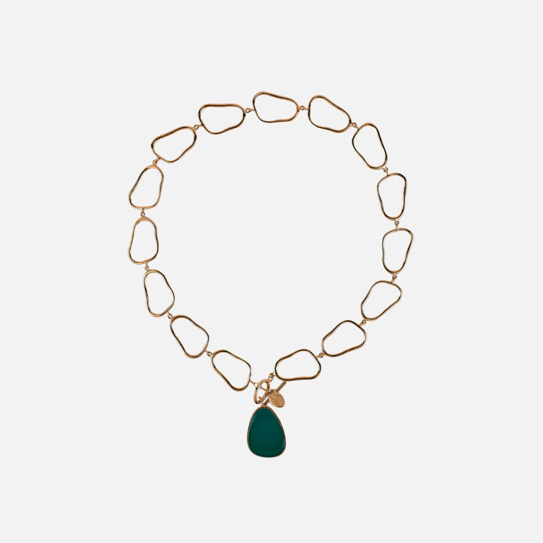 Luxe Gold & Green Statement Necklace
