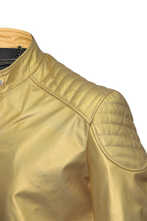 Metallic Leather Jacket in a Timeless Classic Cut