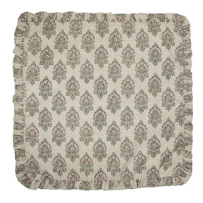 Stylish Block Printed Linen Blend Table Set Of 4 Frill Napkin - Samrat