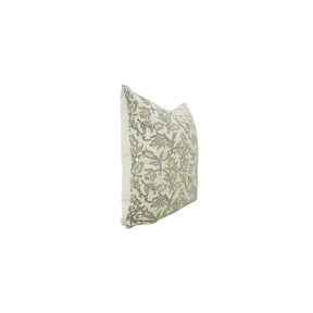 Unique Block Print Linen Blend Pillow Cover- Kamal Dutta