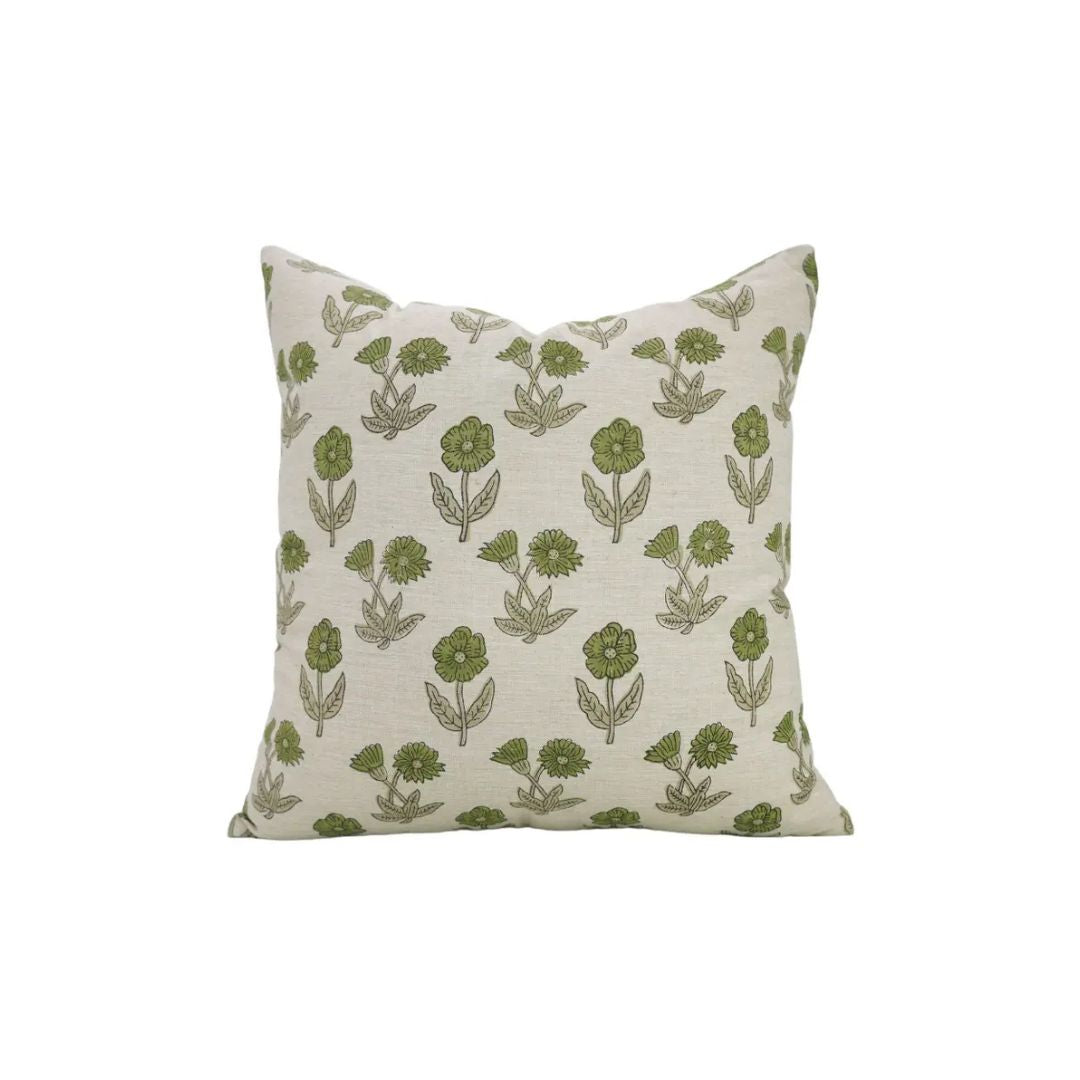 Stylish Floral Design Linen Blend Pillow Cover - Kirti