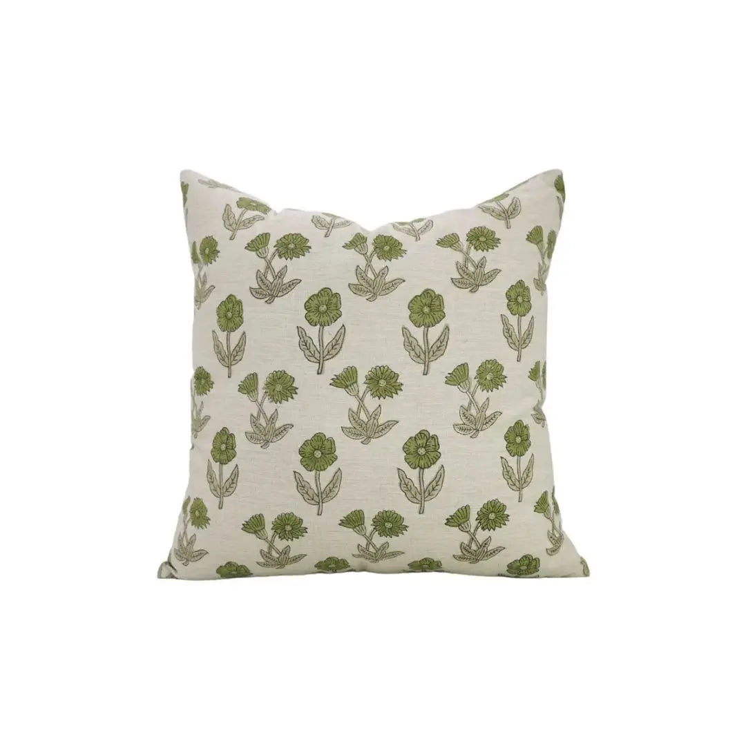 Stylish Floral Design Linen Blend Pillow Cover - Kirti