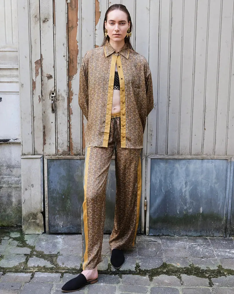 Paisley Motif Pant With Stripe