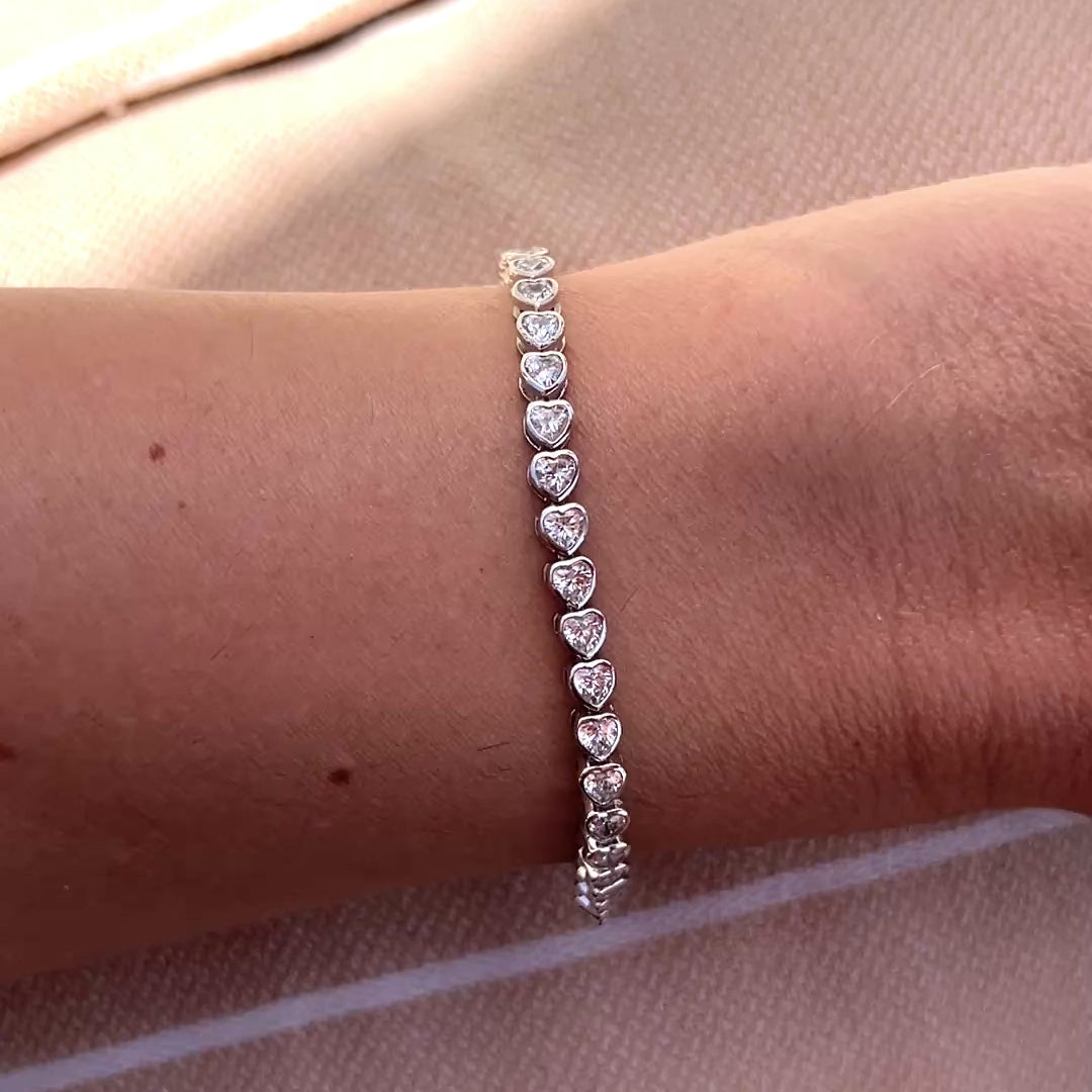 THE “MARIE” HEART BEZEL TENNIS BRACELET