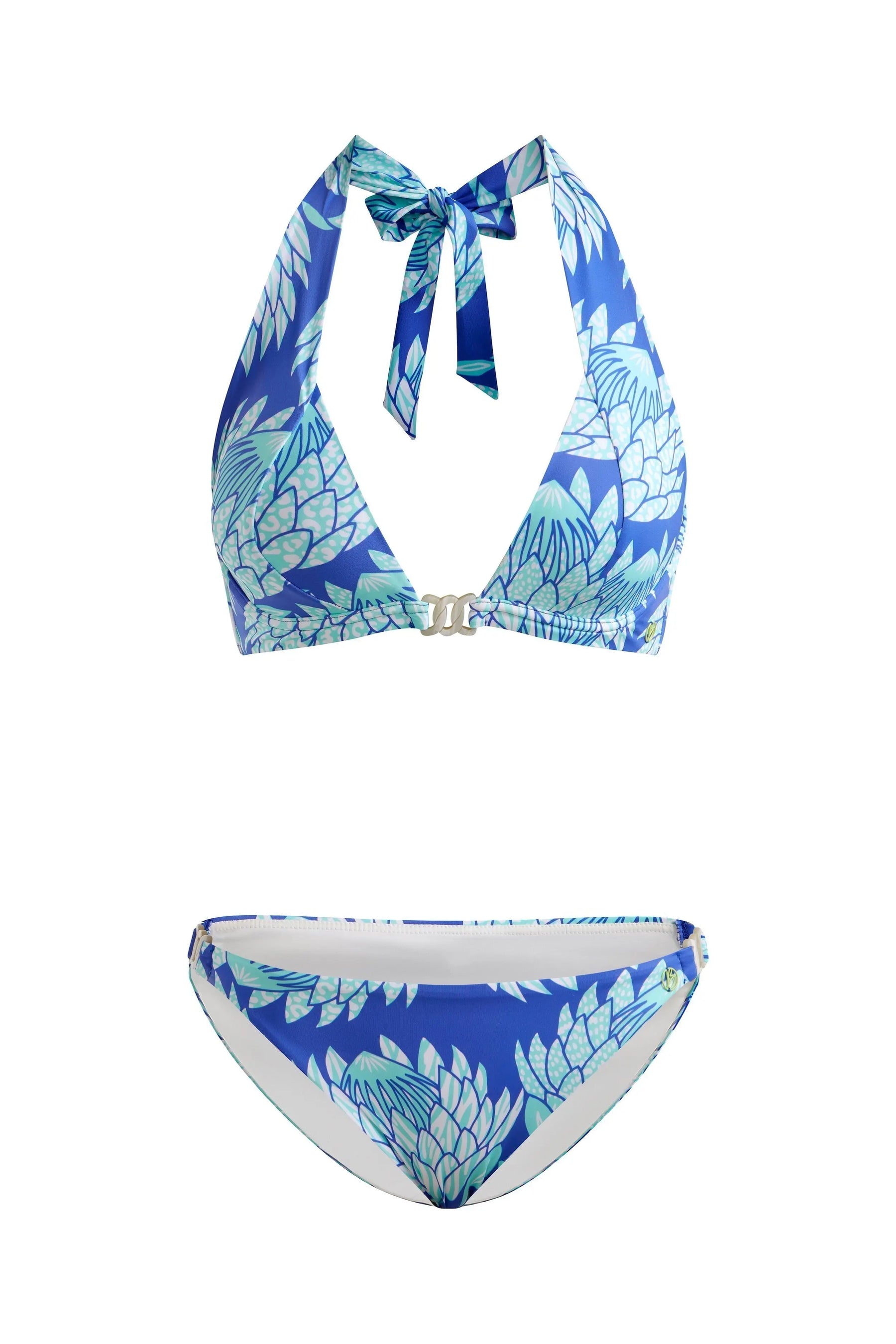 Halter Bikini Top Blue Protea
