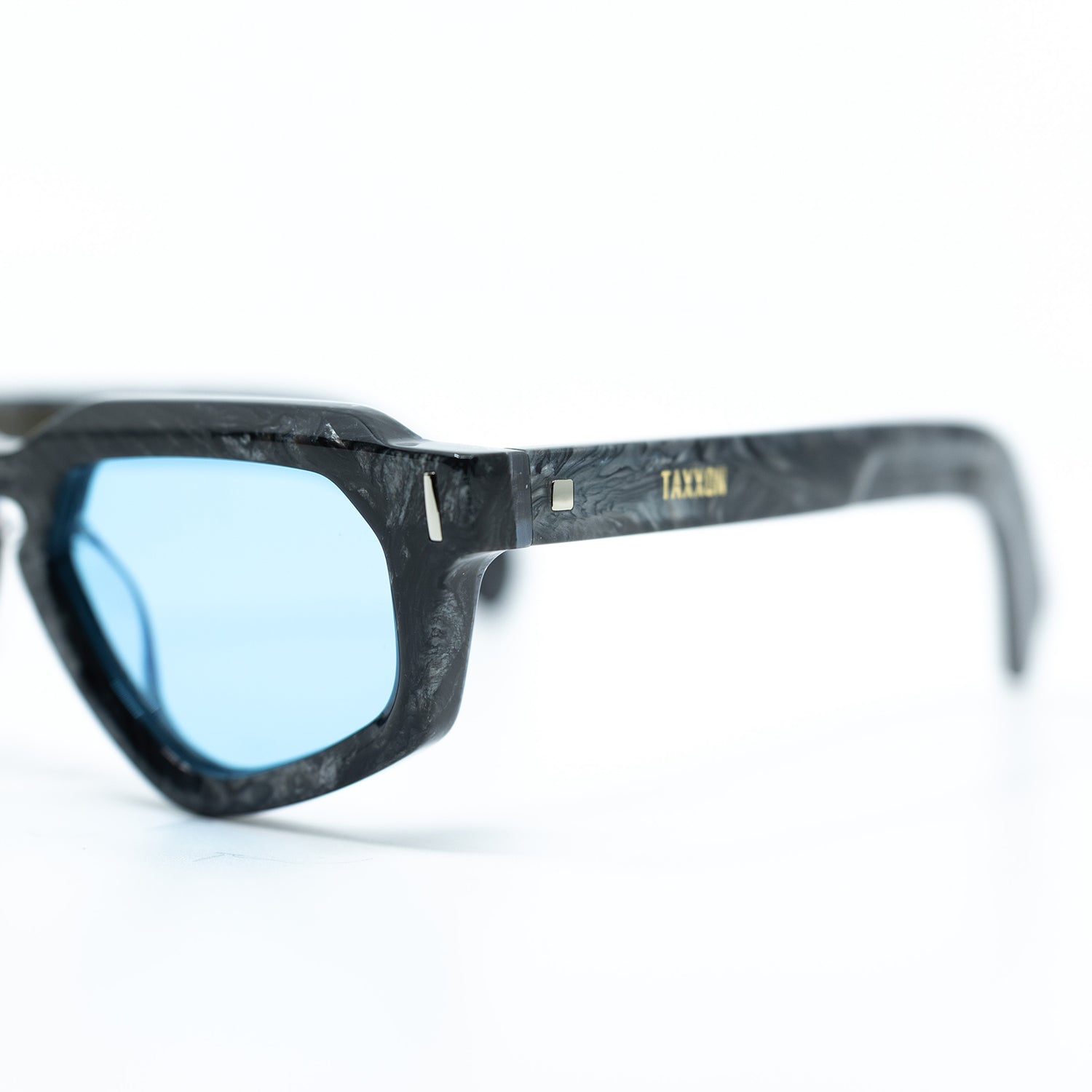 Avitio Sunglasses with Marble Frame & Light Blue Lens