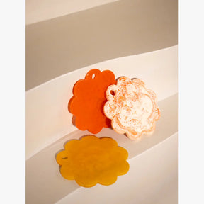 Scallop Resin Cheese Charcuterie Board, Orange - 9 Inches