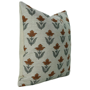 Elegant Block DesignThick Linen Cushion Cover -  Tulip