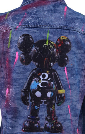 Blue denim jacket with back print