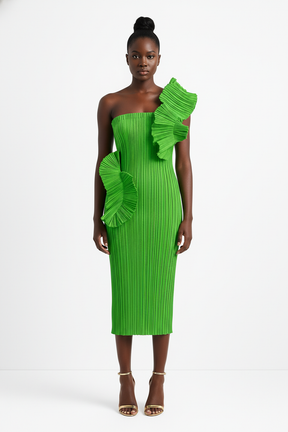 Elegant One-Shoulder Midi ‘Noelle” Dress